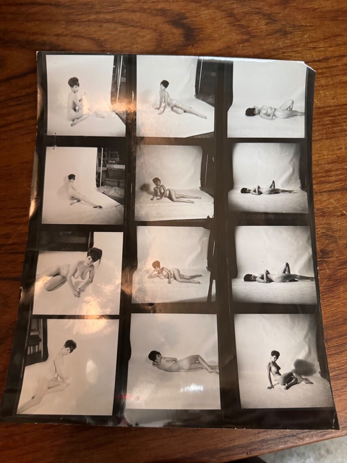 Ellyn Kane Full Figure Nude Model 1960s Contact Sheet Peter Basch Photographer