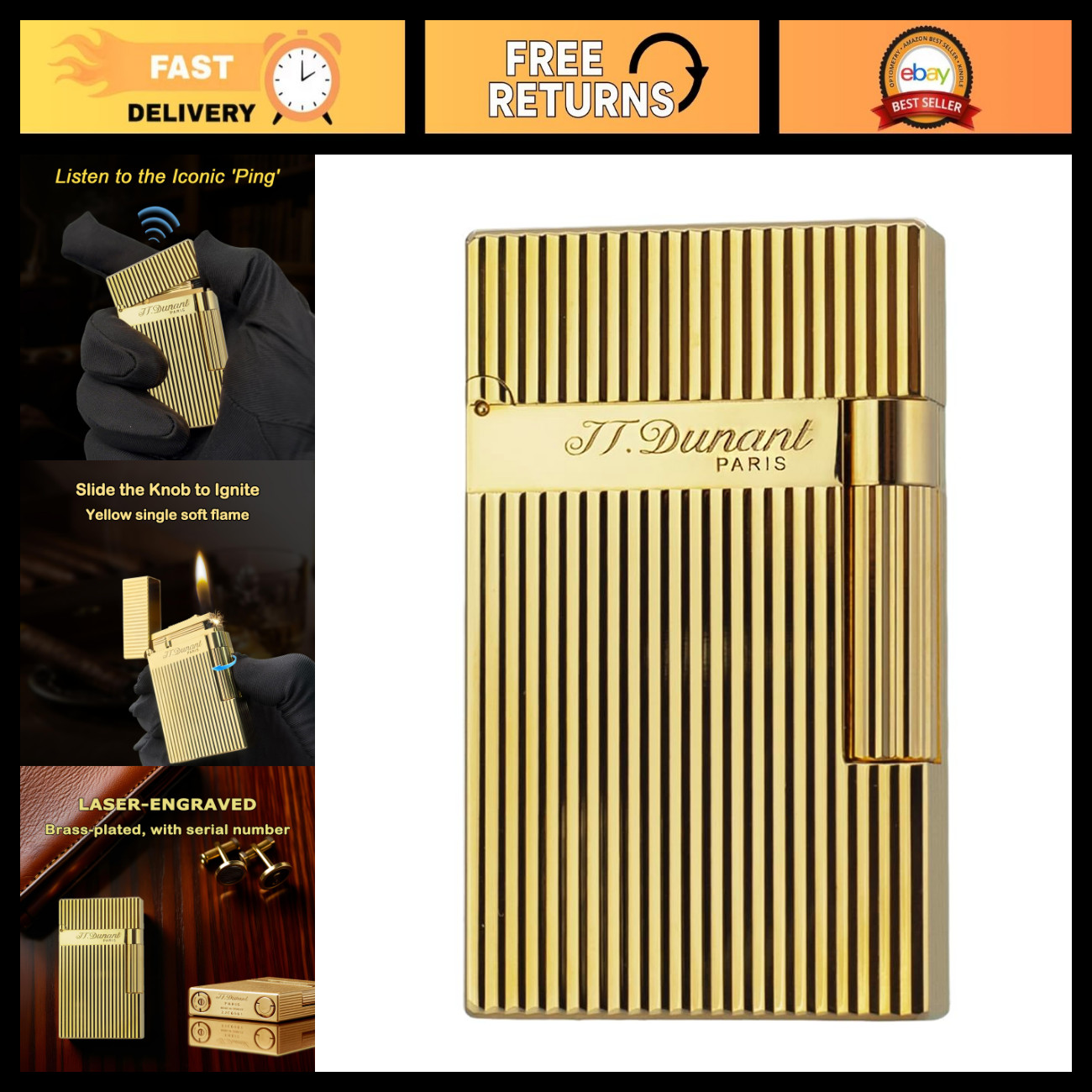 Classic Brass Lighter - Ligne 2 Style, Iconic 