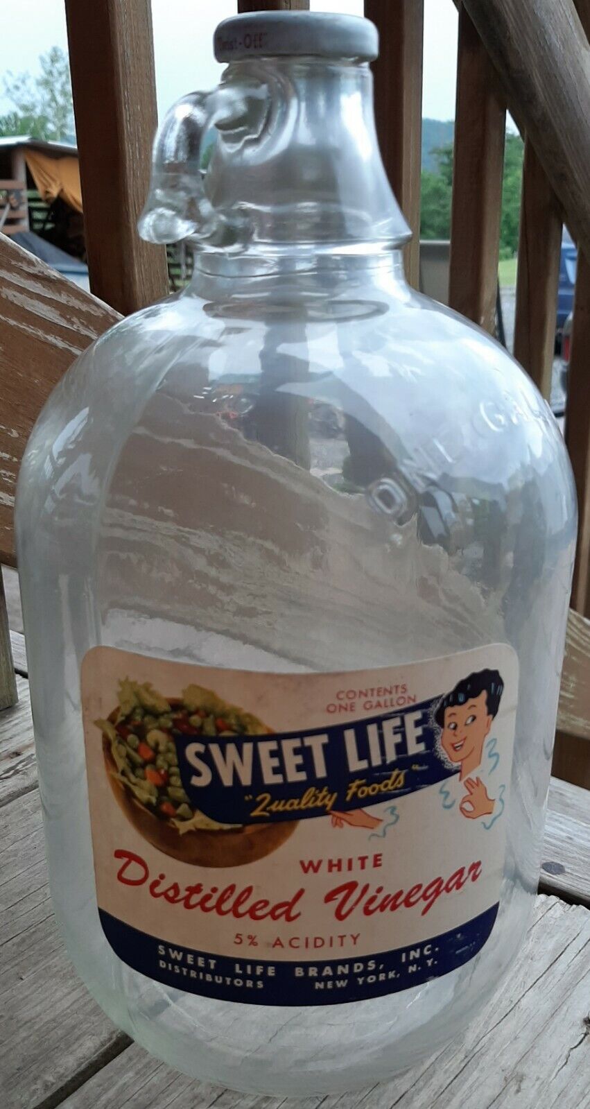 Vintage Sweet Life White Distilled Vinegar 1 gallon jug bottle, New York N.Y.