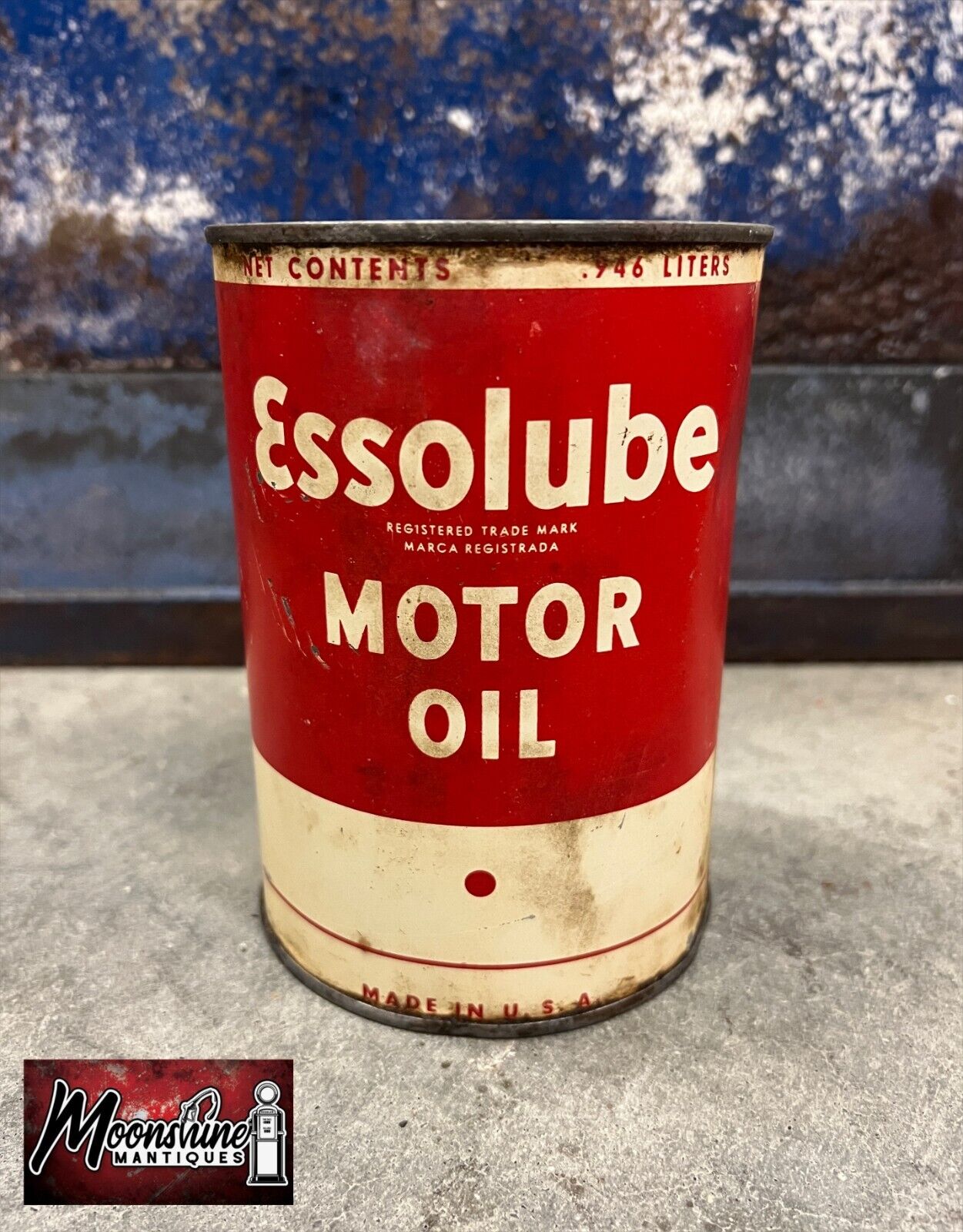 1930’s ESSO Essolube Motor Oil Can 1 qt. - Gas & Oil -