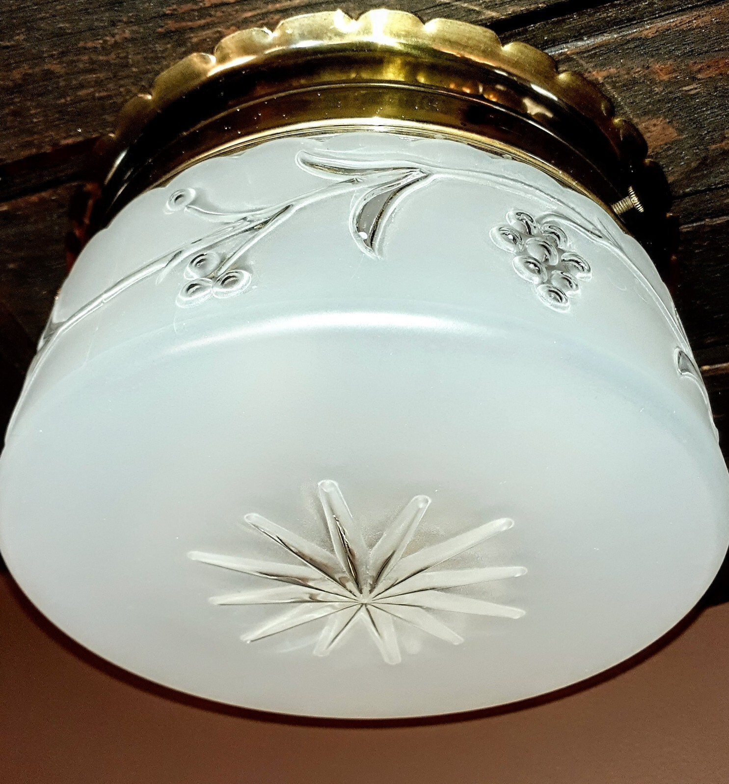 Vtg 1960\'s-70\'s Retro Mid Century Atomic Starburst Glass Globe Light Fixture