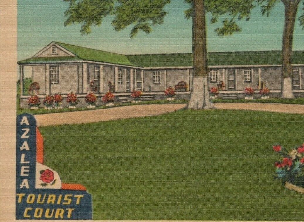 Azalea Tourist Court Motel Manning SC South Carolina c1940s linen postcard F885