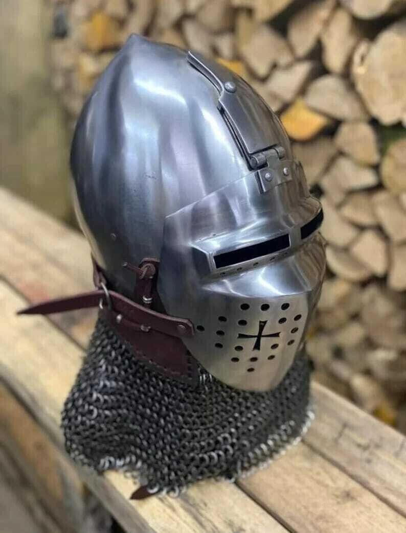 12 Century Medieval Bascinet Helmet, Elite Knight Helmet, Full Face Helmet Best