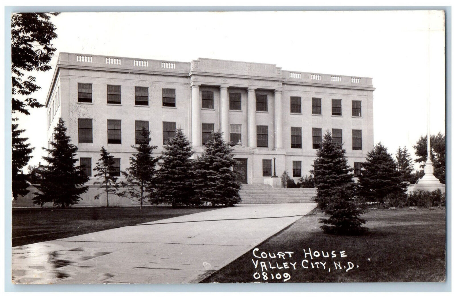 Valley City North Dakota ND Postcard Court House 1941 RPPC Photo Vintage