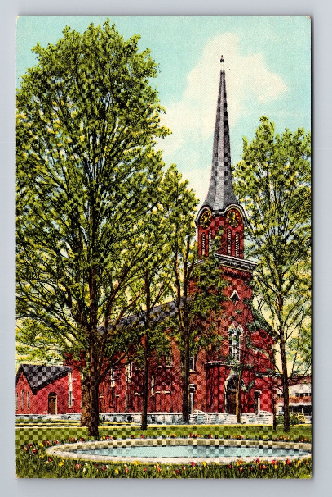 Homer NY-New York, Congregational Church, Antique Vintage Souvenir Postcard