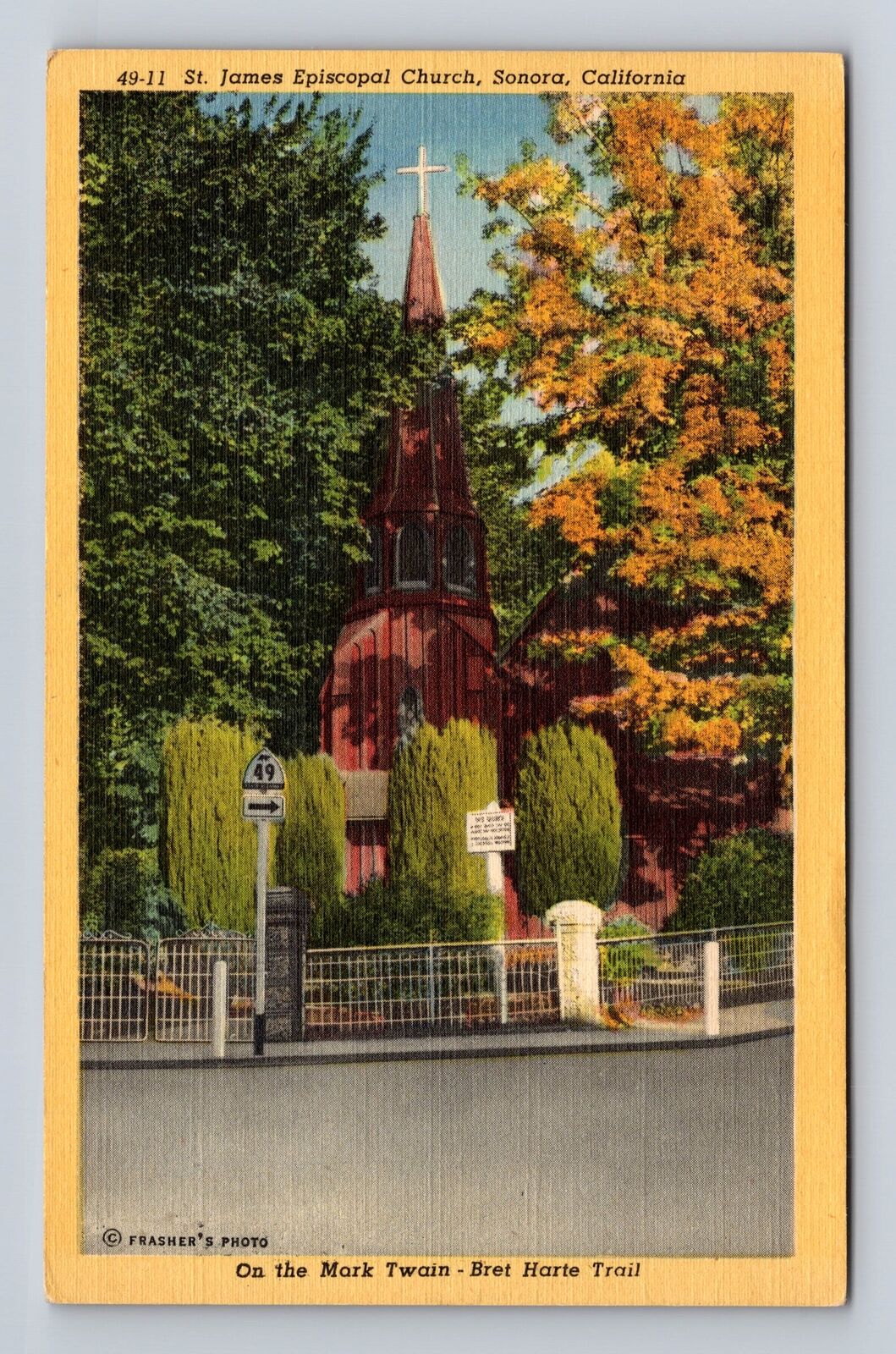 Sonora CA-California, St James Episcopal Church, Vintage c1949 Souvenir Postcard