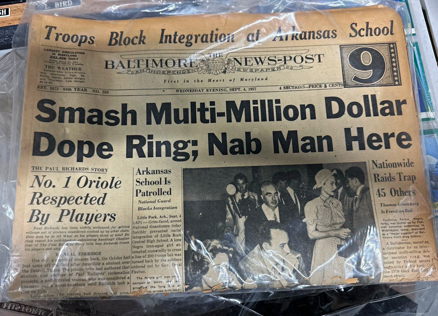 Sep 4, 1957 Baltimore News Post -Little Rock Nine Central HS Integration Crisis 