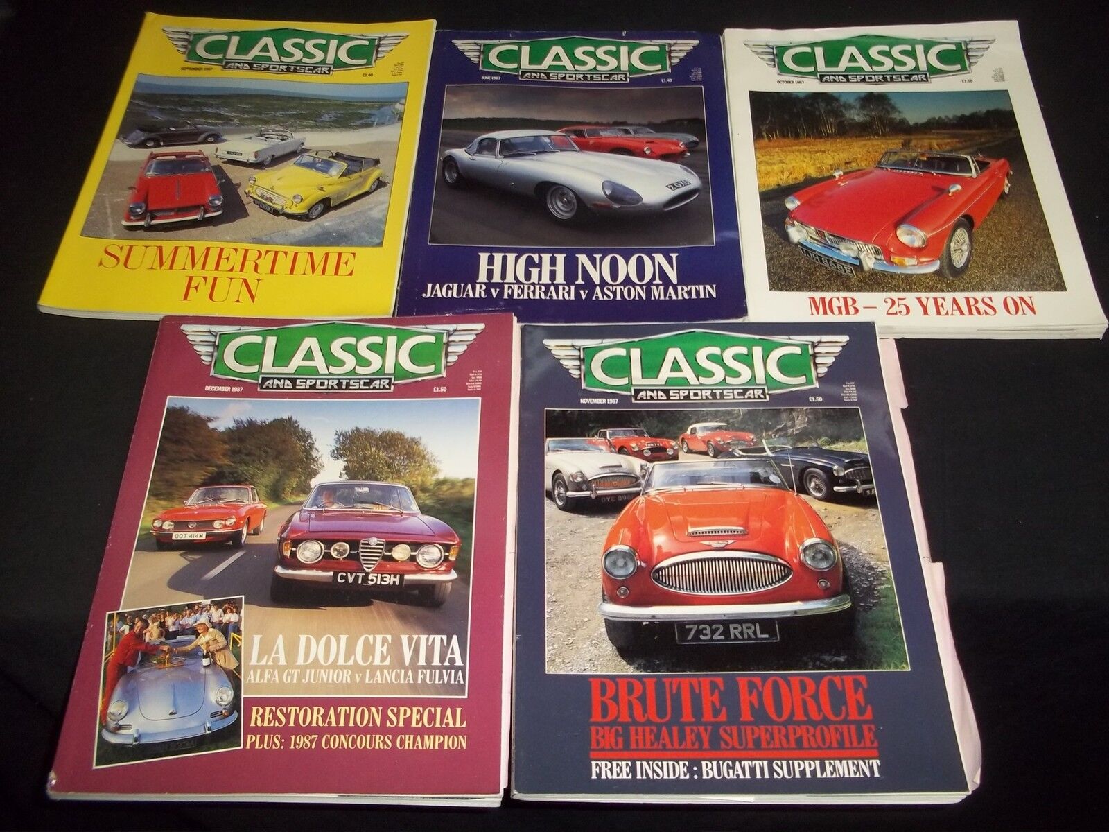 1987 CLASSIC & SPORTS CAR MAGAZINE LOT OF 7 ISSUES - NICE COVERS - M 634
