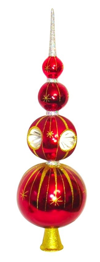 Larry Fraga Designs Tree Topper Burgundy Long Drop with Reflectors Larry Fraga Designs Tree Topper Burgundy Long Drop with Reflectors
