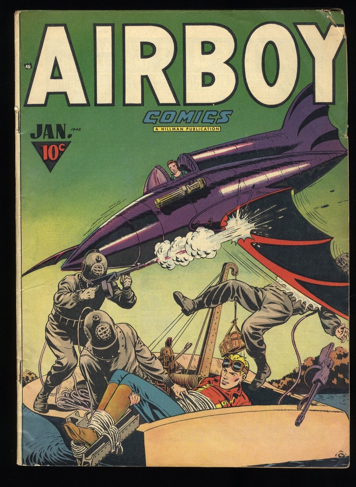 Airboy Comics v4 #12 VG/FN 5.0 Cover Art by Peddy and Sachs Hillman 1948