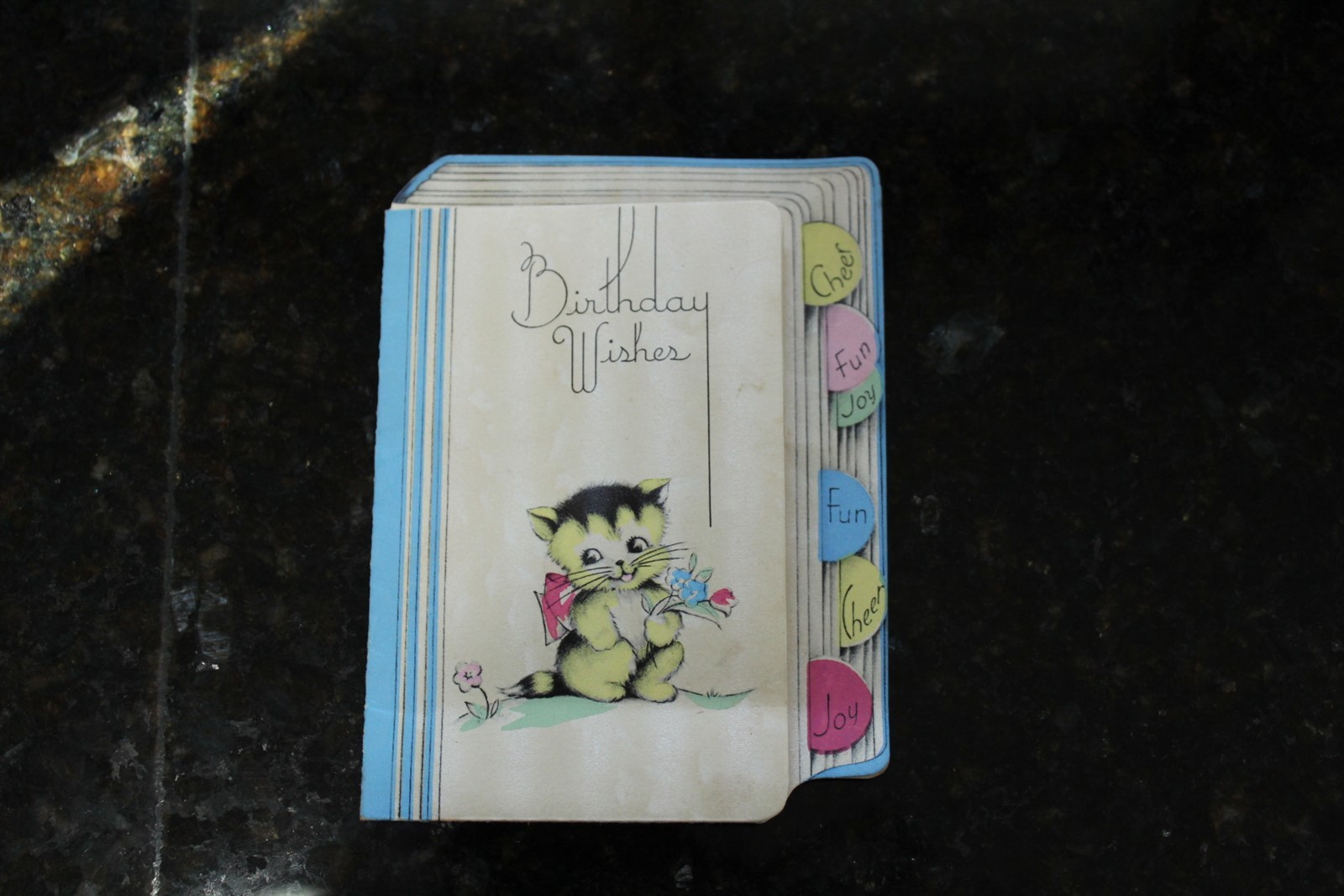 Vintage Greeting Card Birthday Die Cut Kitten Vintage Greeting Card Birthday Die Cut Kitten