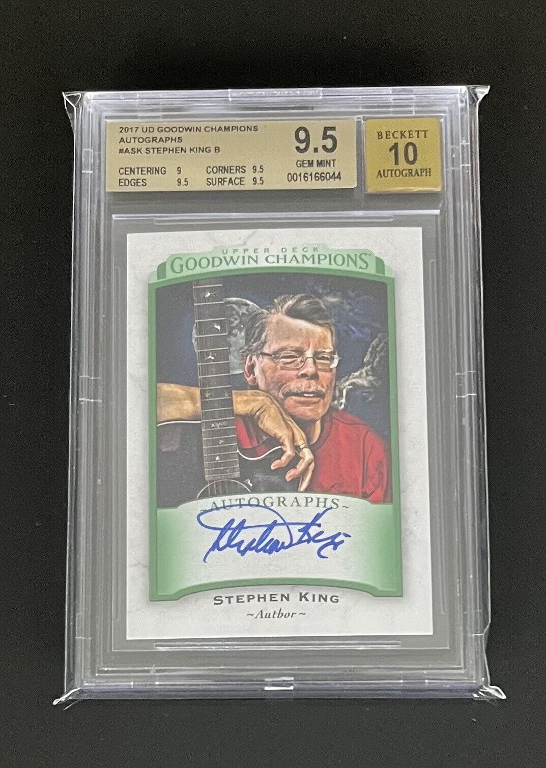 2017 UD Goodwin Champions STEPHEN KING On Card Autograph SP BGS 9.5 / 10 Gem