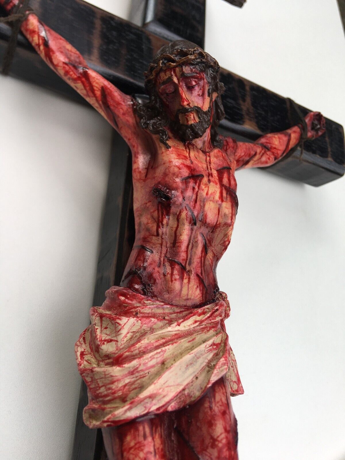 Realistic Crucifix Christ Wound For Meditation, Wall Cross, Domestic Altar - Art