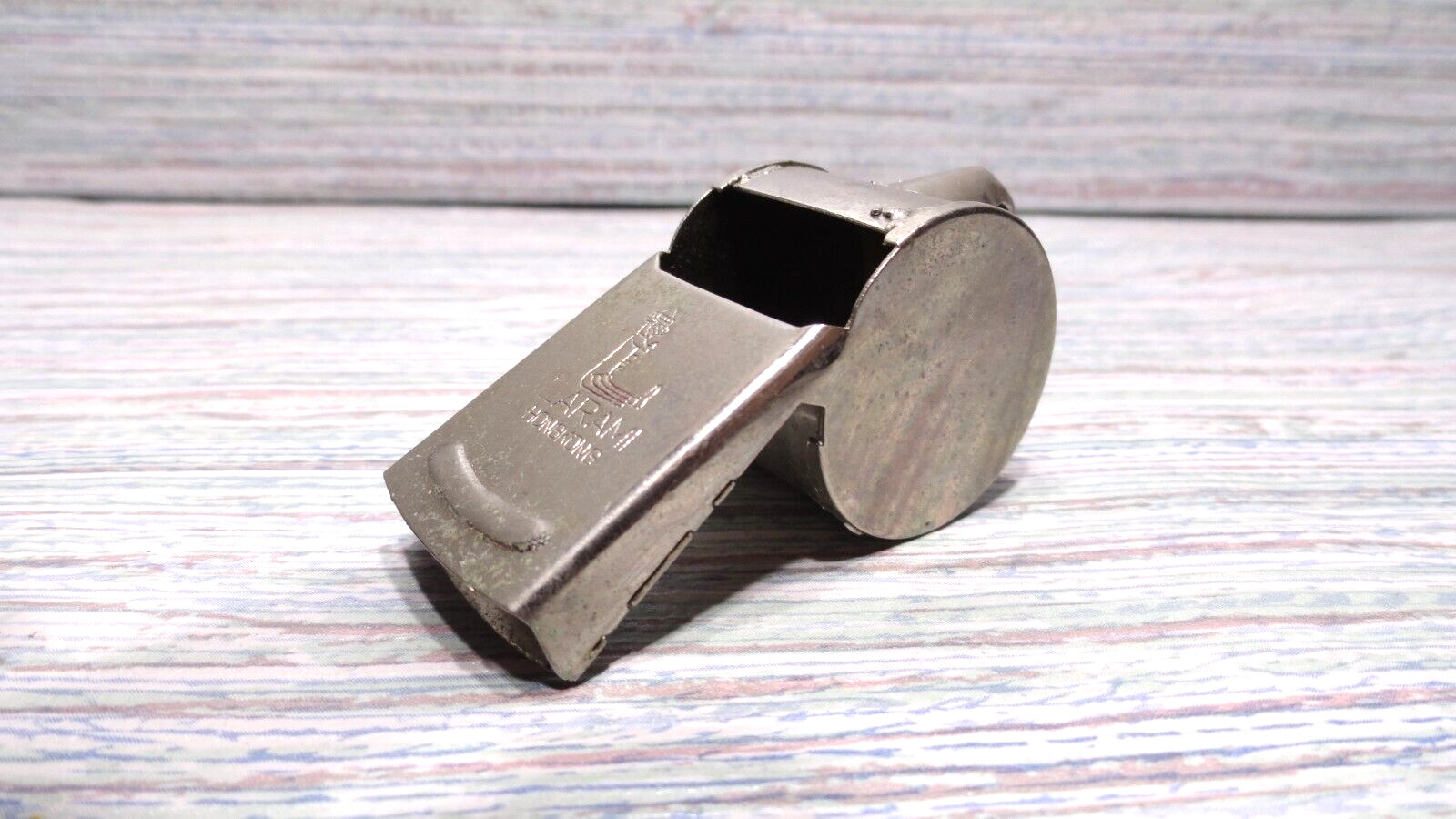 Vintage Larami  Whistle Made In Hong Kong Cork Ball Working Silver