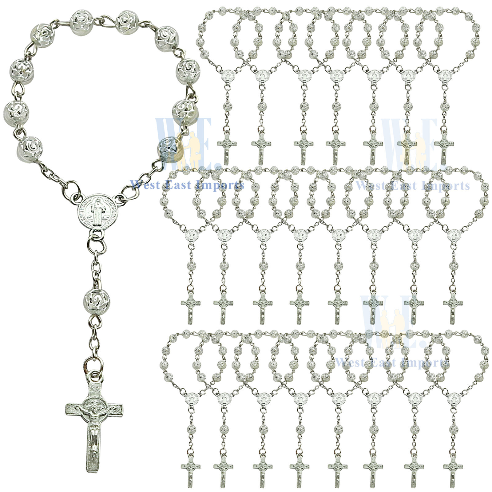 Baptism Favors (24 PCS) Rosebud Mini Rosary Christening 1st Communion Sweet 15 Baptism Favors (24 PCS) Rosebud Mini Rosary Christening 1st Communion Sweet 15