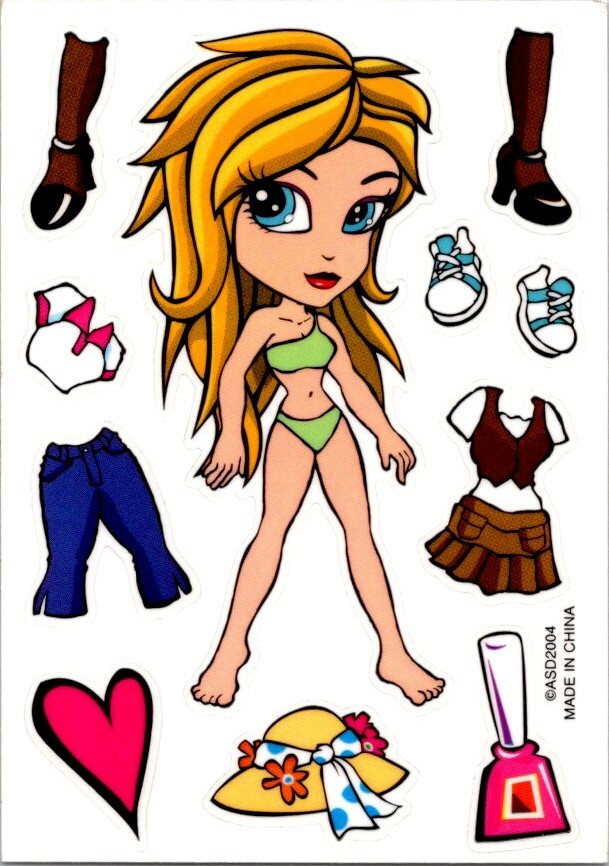2004 ASD Bratz Vending Machine Sticker Paper Doll Style 4 1/4\