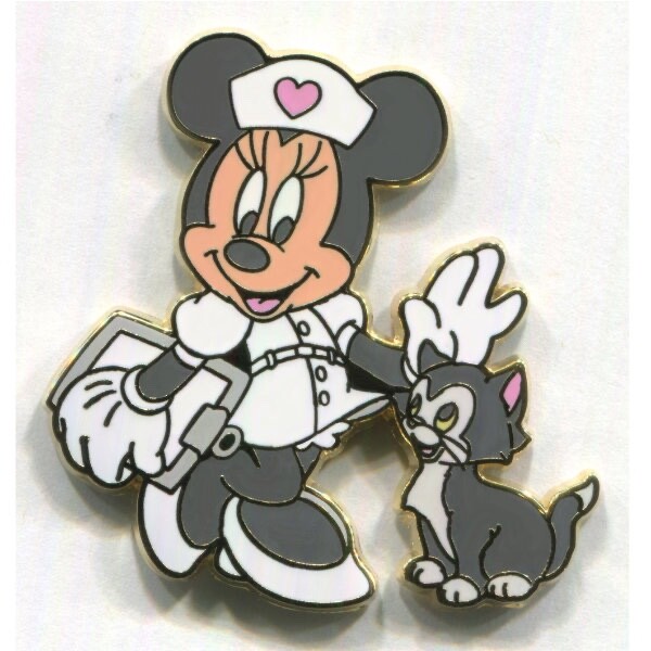 Disney Pins Minnie Mouse Nurse and Figaro from Pinocchio Disney Store Japan Pin