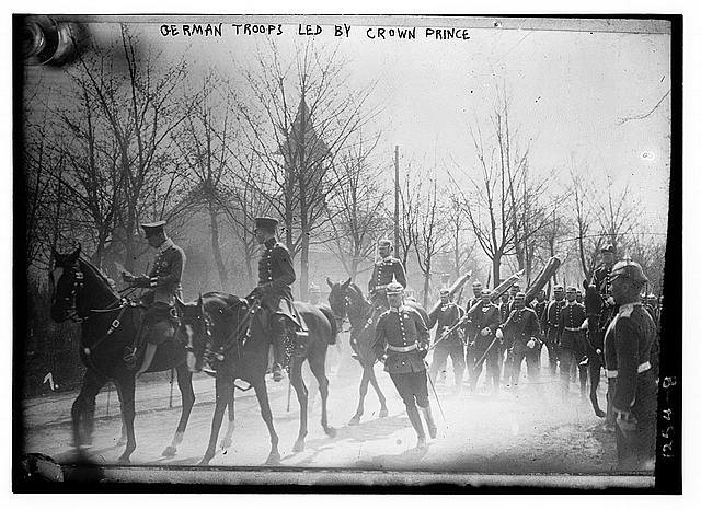 Photo:Germany 1910s Crown Prince German Troops Horseback Uniforms Military
