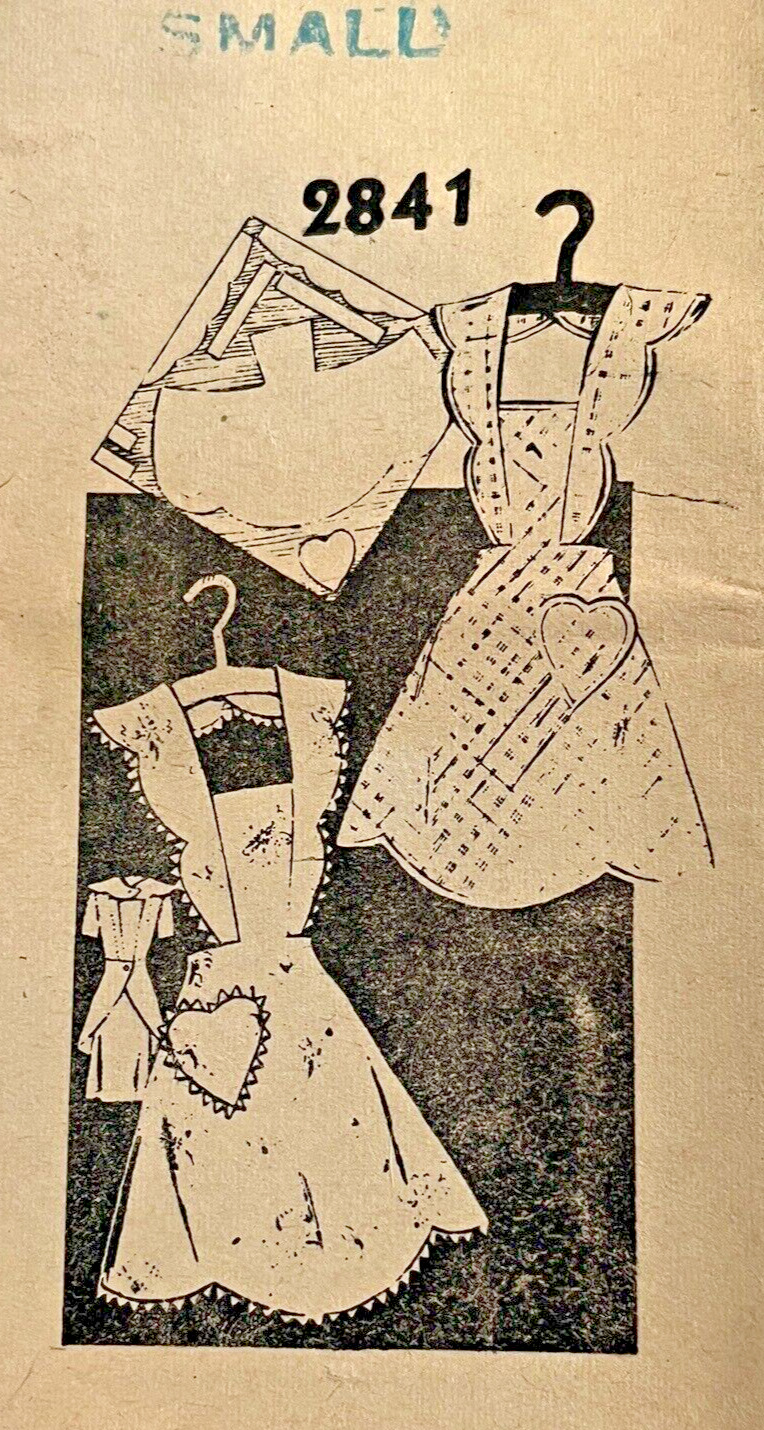1940s LA Times Womens Sweetheart Aprons Original Sewing Pattern Size Small
