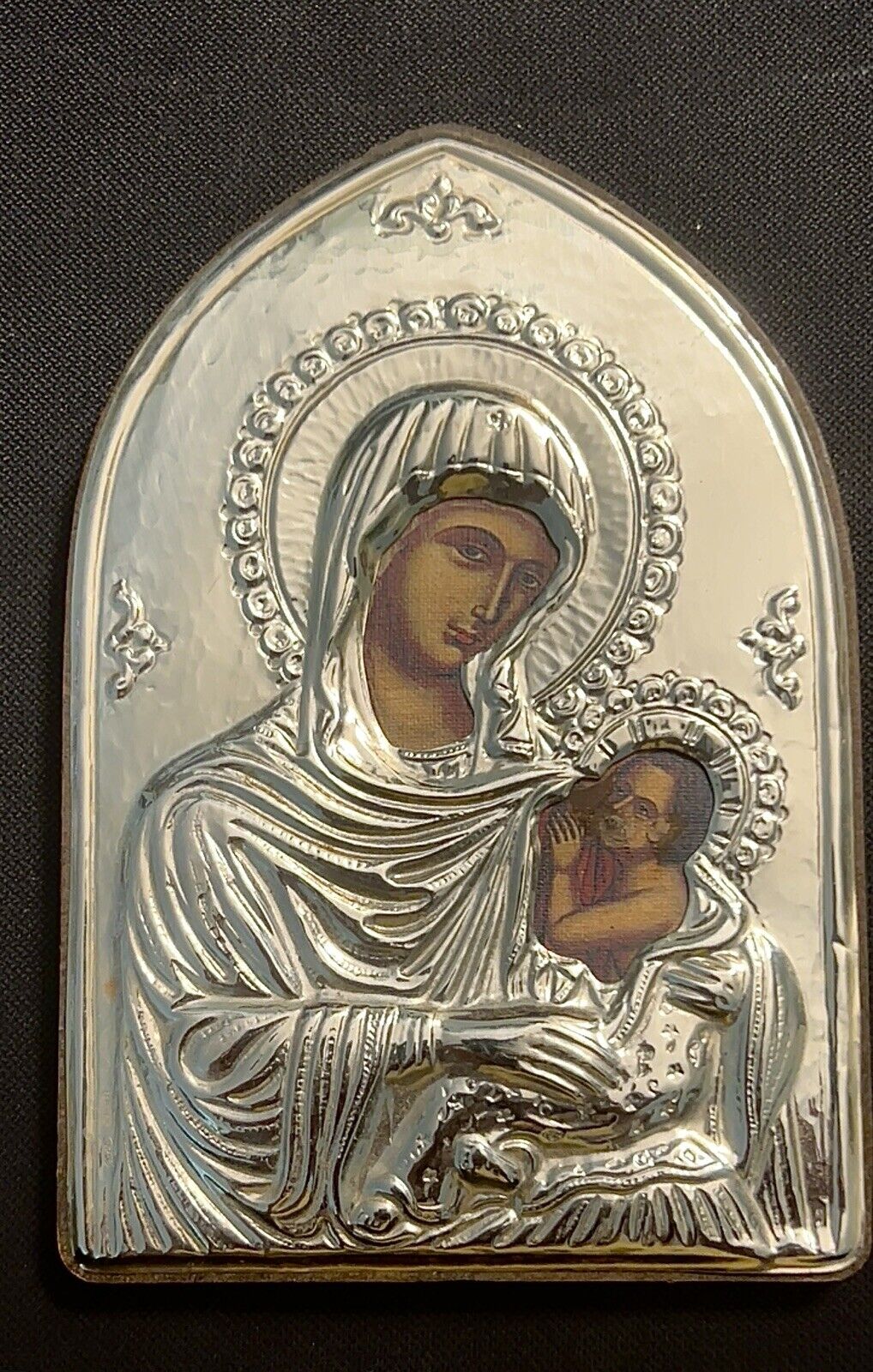 Vintage Marza Argenterie Sterling 925 - Religious Icon - Mary & Baby Jesus