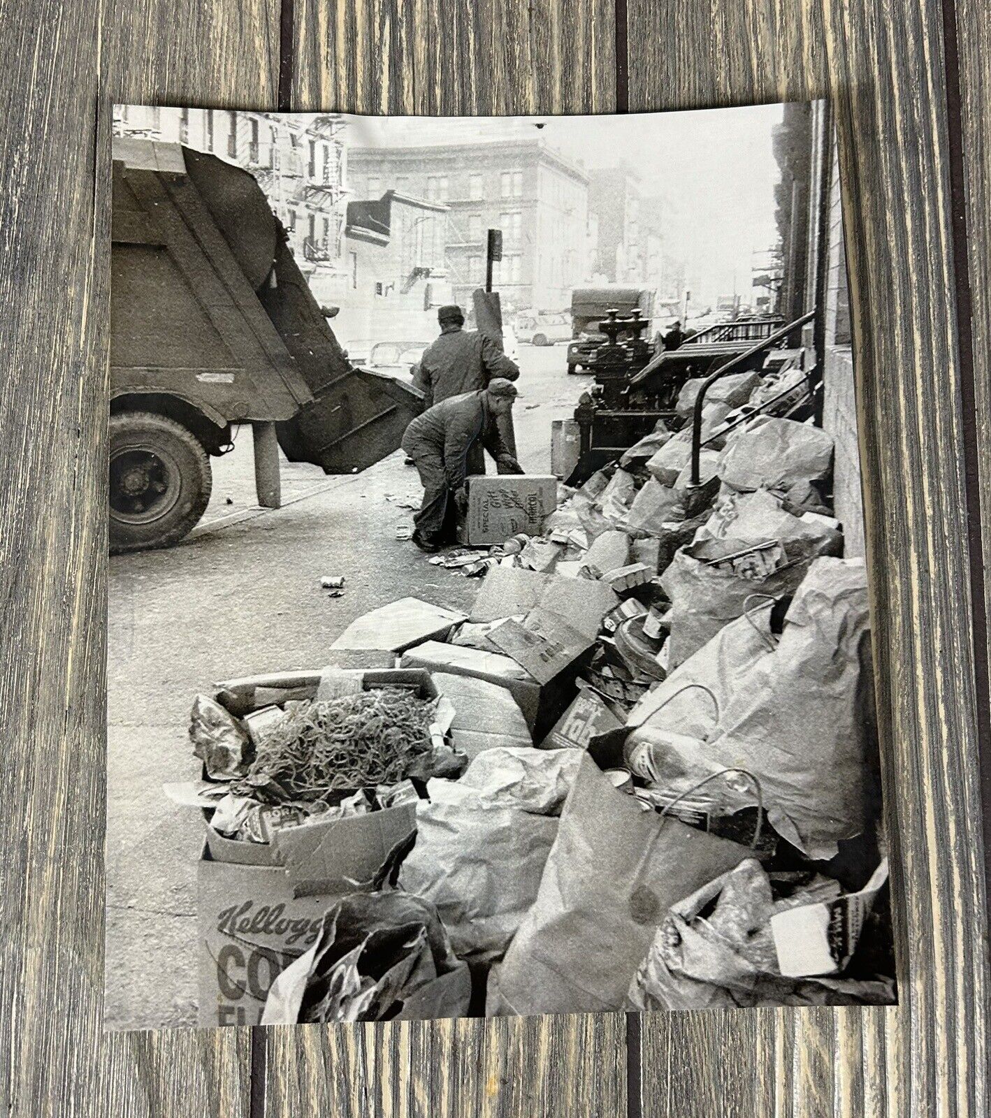Vintage 1968 New York Clean Up Under Way Black White Photograph 8.25” x 6.75”