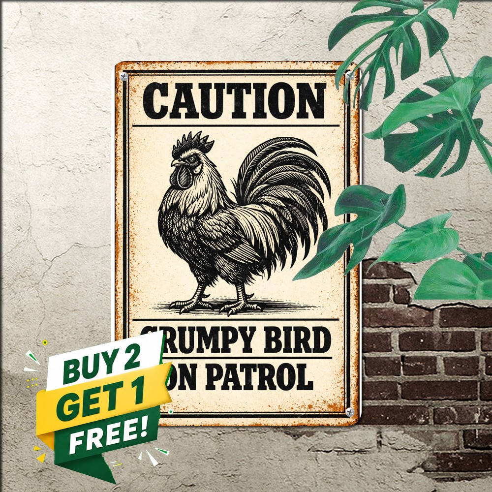Beware Of Turkeys Farm Sign Funny Barnyard Poultry Caution Metal Tin Plaque 8x12