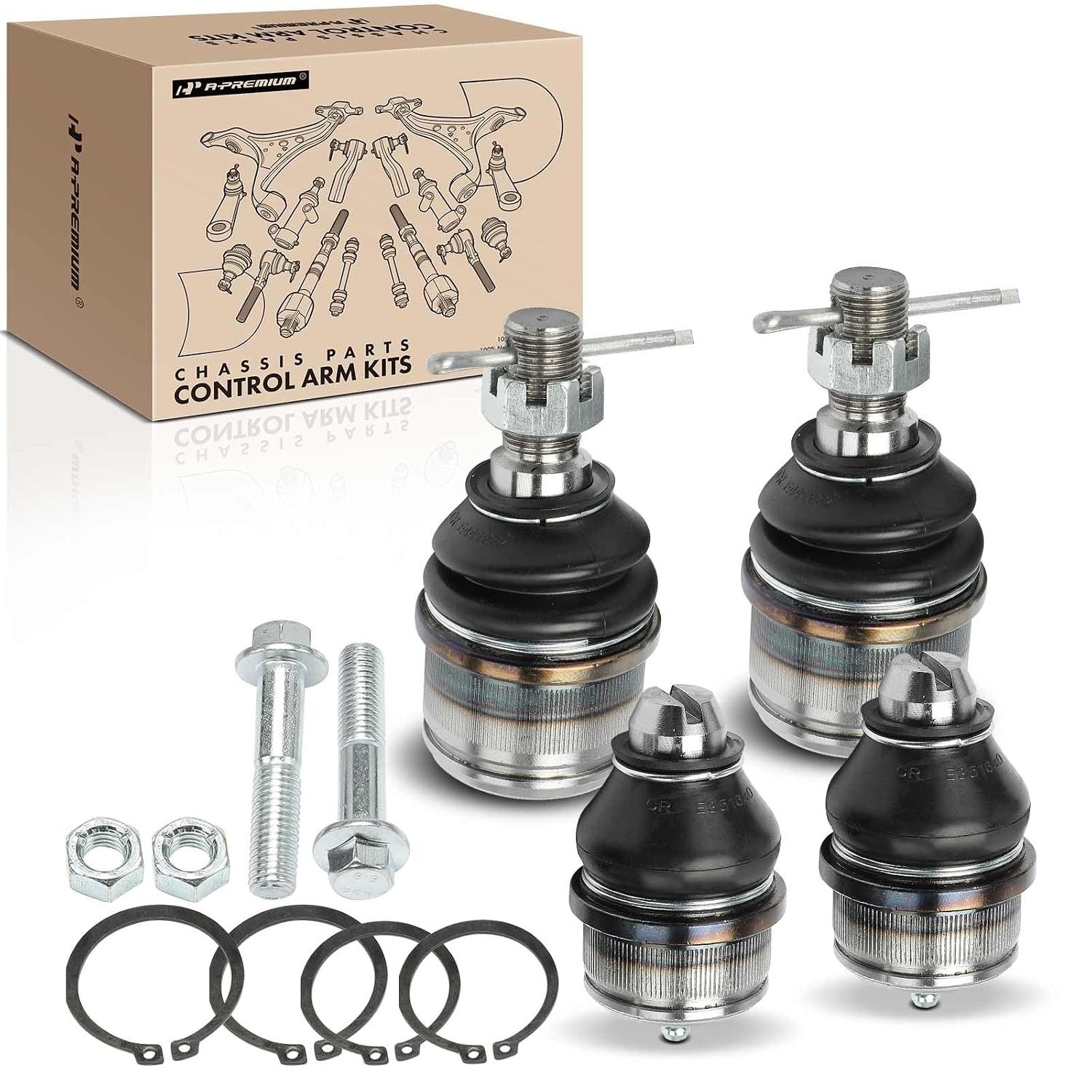 A-Premium Front Upper & Lower Ball Joint Kit, Compatible with Ford