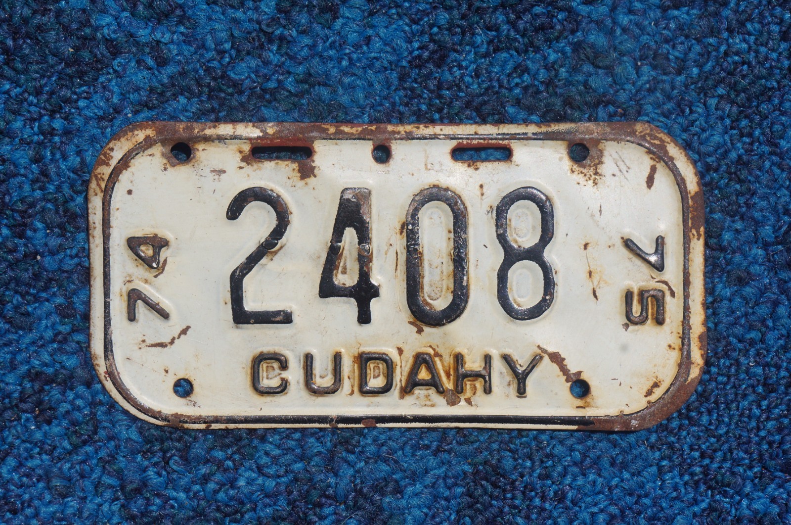 1974 1975 CUDAHY Wisconsin Bicycle License Plate