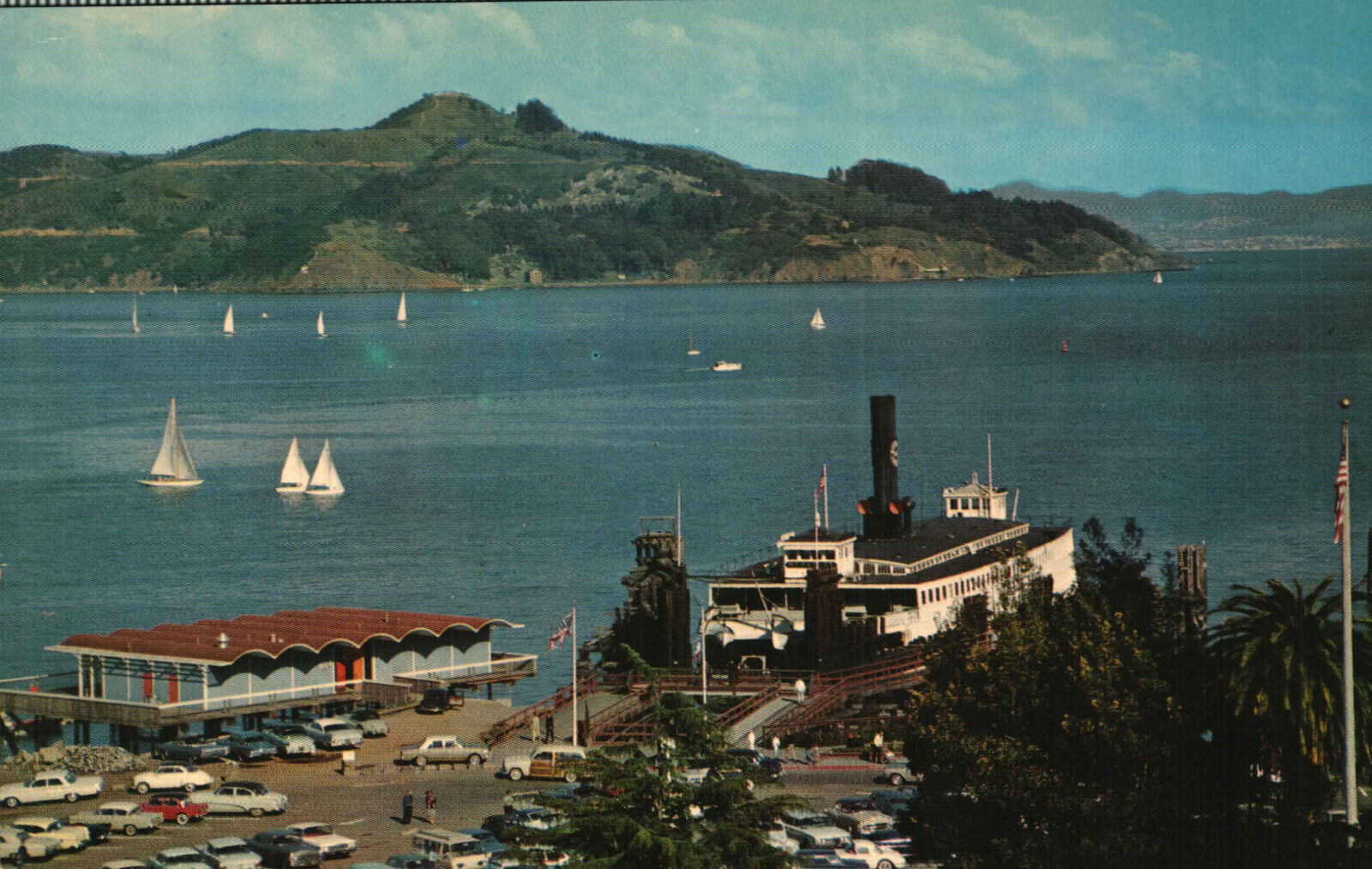 Postcard Ferry Boat Gift Shop Sausalito California CA San Francisco Bay