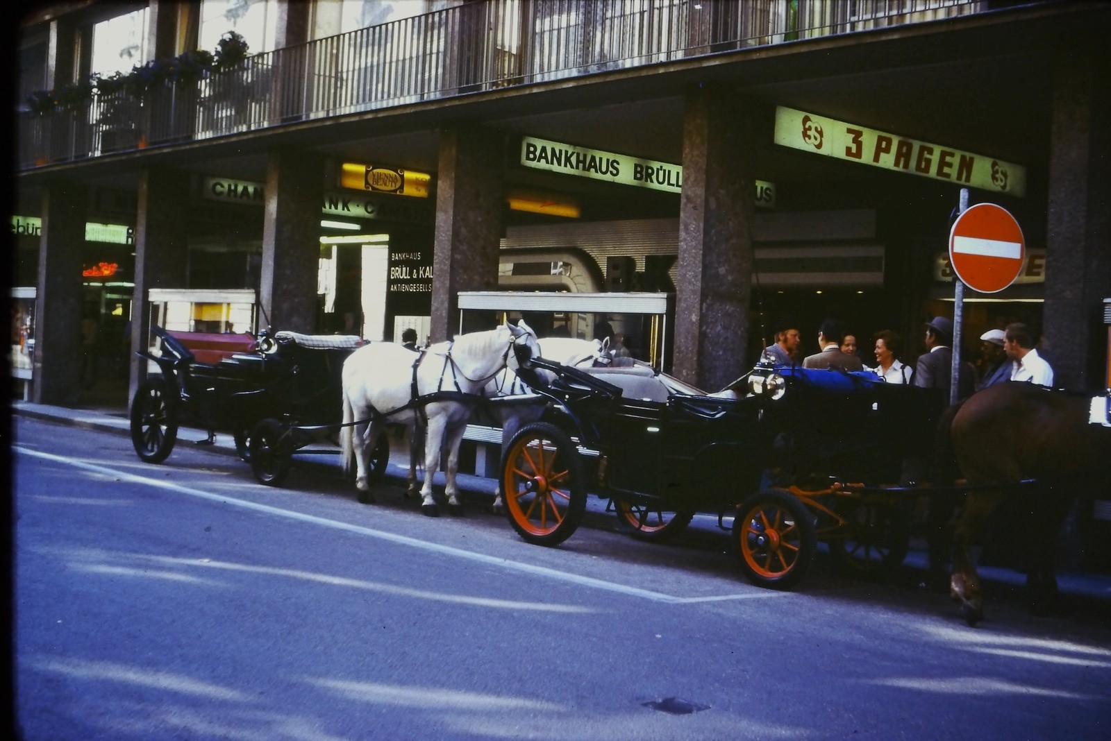 c1960's 35mm Slide Film Vienna Austria Horse Carriages City Street European Sign c1960's 35mm Slide Film Vienna Austria Horse Carriages City Street European Sign