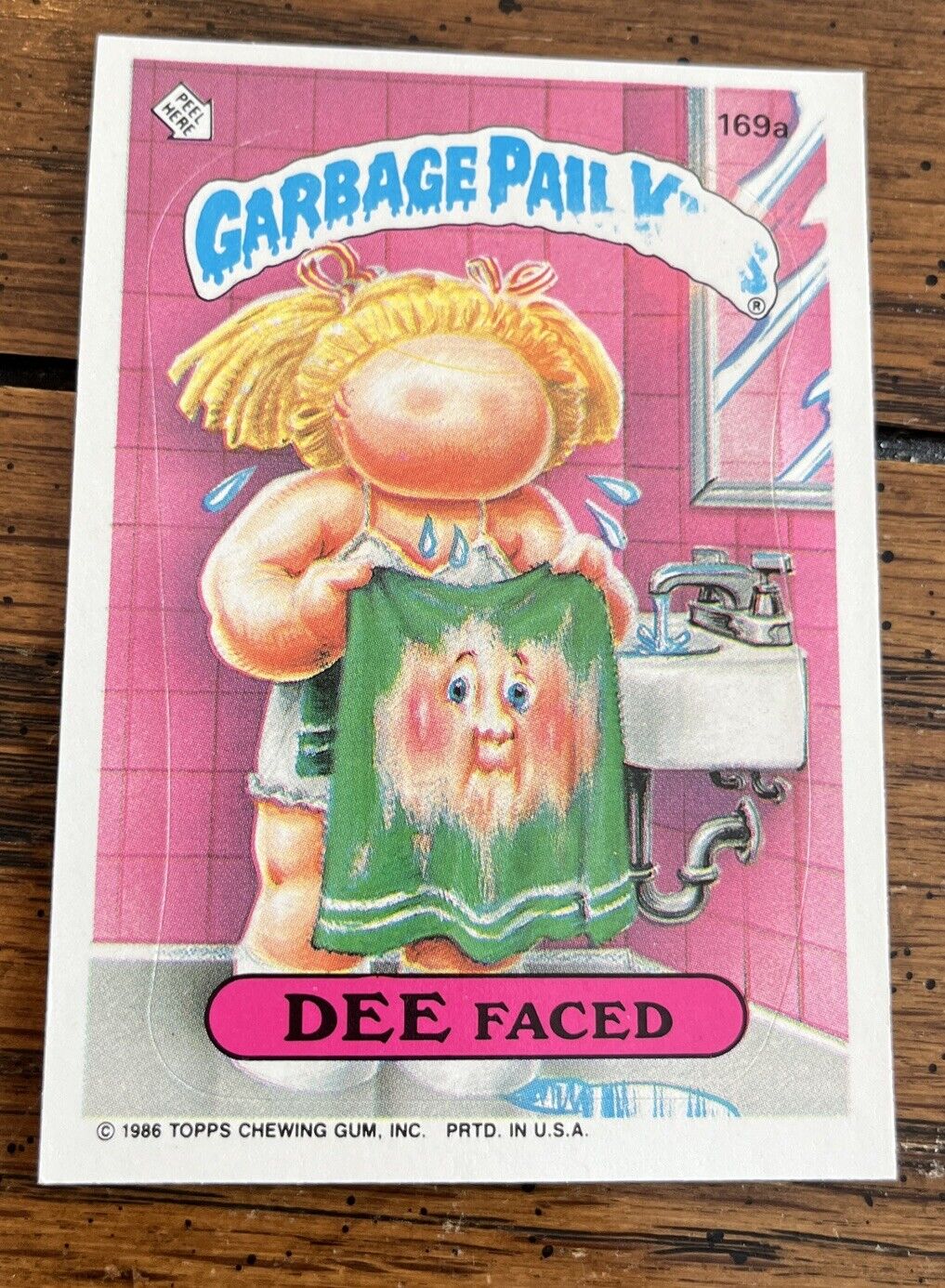 1986 TOPPS GARBAGE PAIL KIDS OS5 #169a DEE FACED “BANNER ERROR” RARE VERY CLEAN