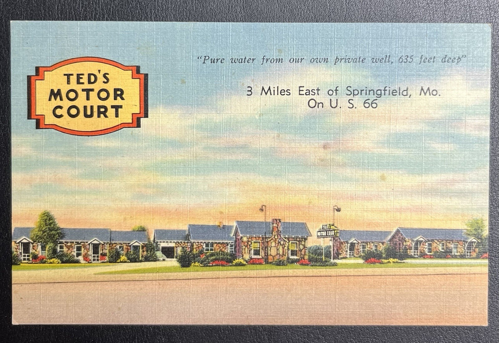 Ted\'s Motor Court Route 66 Near Springfield Missouri MO Linen Vintage Postcard