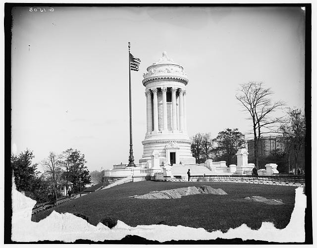 New York NY Soldiers and Sailors Monument c1903 memorial flags statues