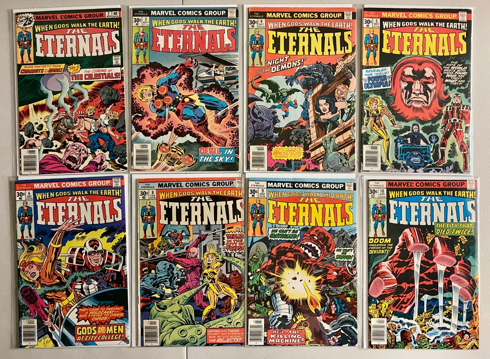 Eternals comics lot #2-19 last issue + 1 annual 16 diff avg 5.0 (1976-78)