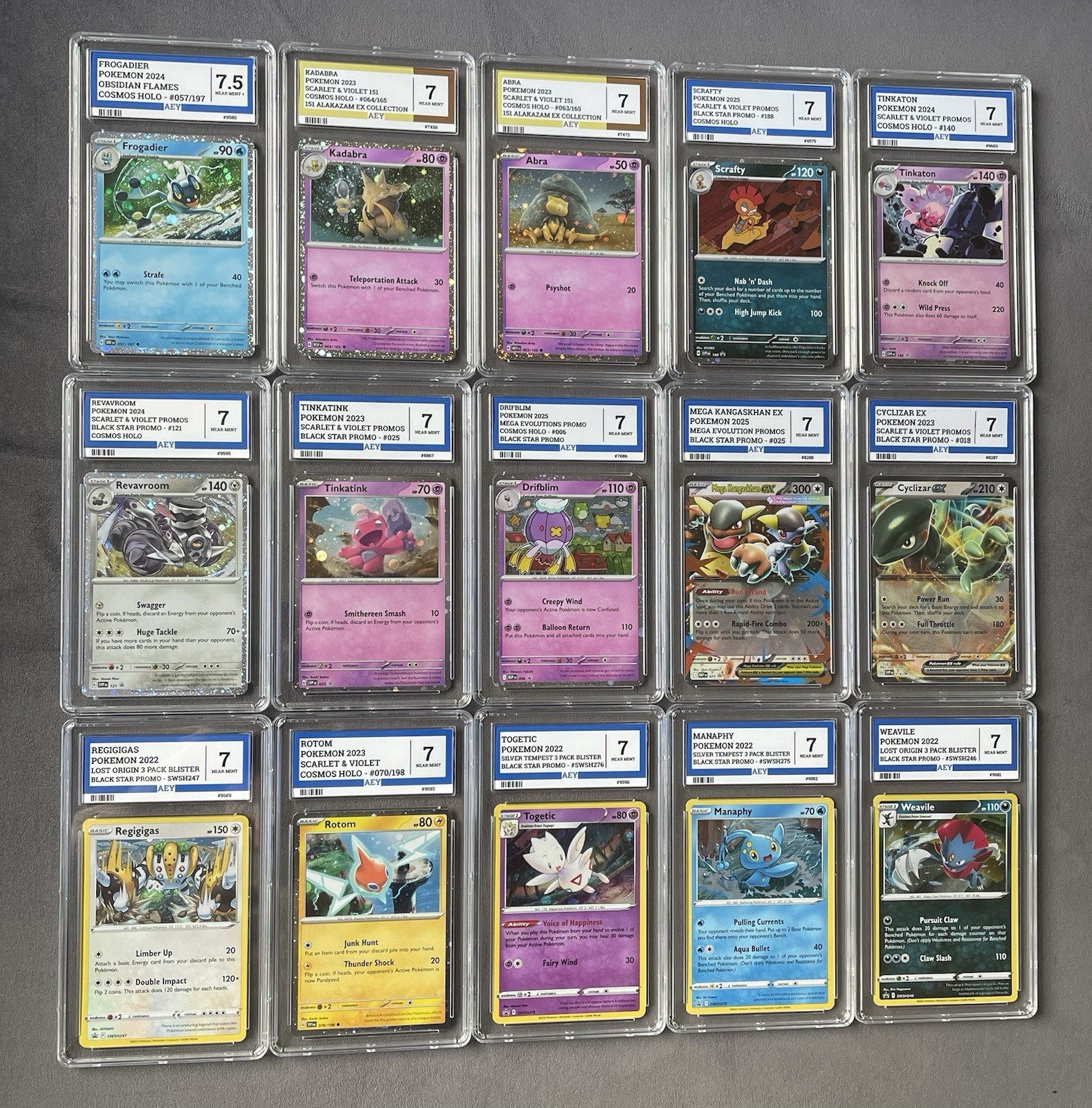 Pokémon Graded Bundle Lot 15 Slabs Promo Bundle Cosmos Holo And Black Star AEY