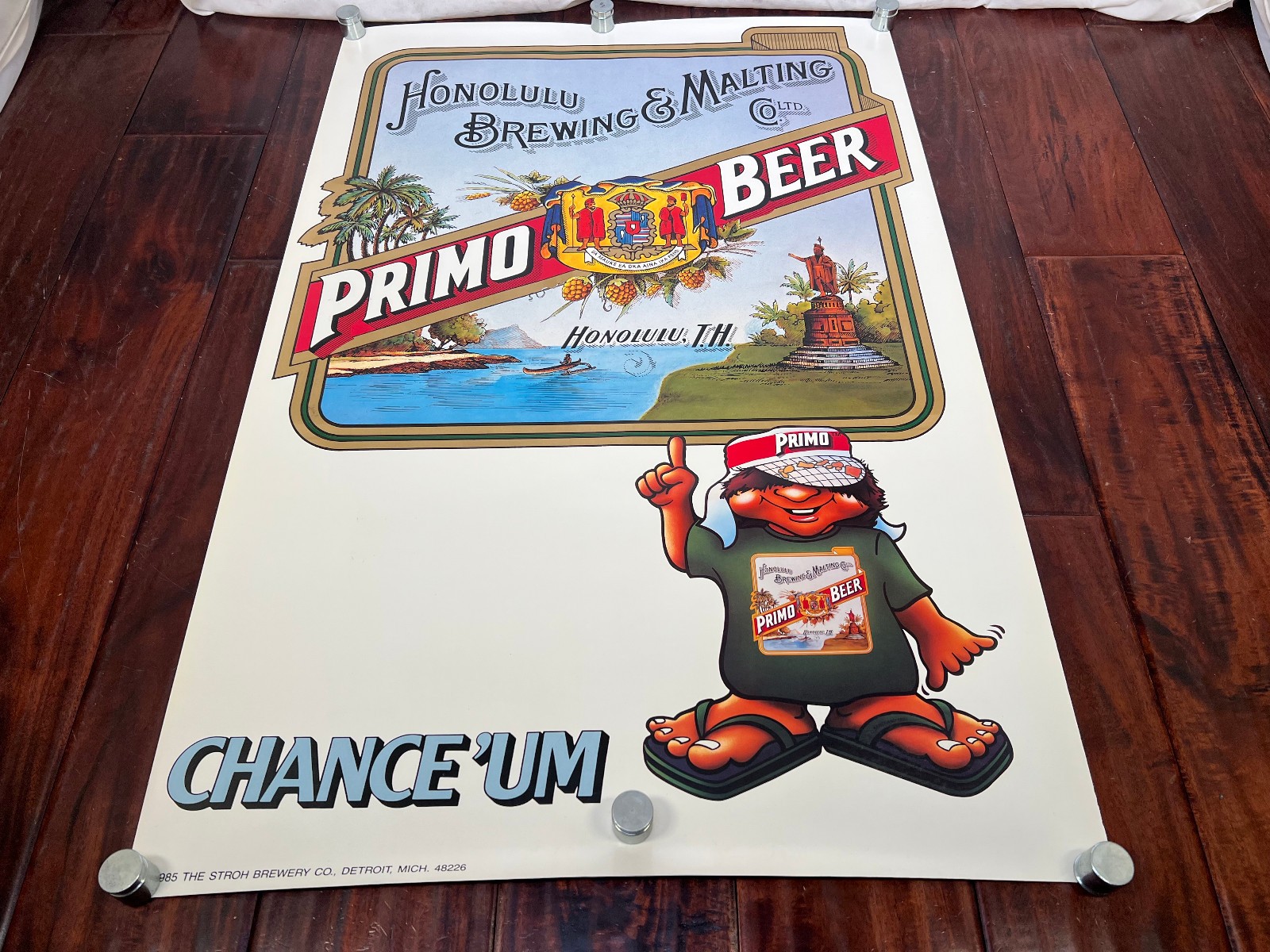 Vintage 80's Hawaii Primo Beer Advertising Promo Chance Um Poster Vintage 80's Hawaii Primo Beer Advertising Promo Chance Um Poster