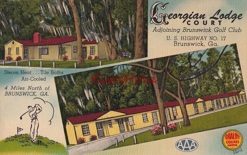 Postcard Georgian Lodge Court Brunswick GA Georgia