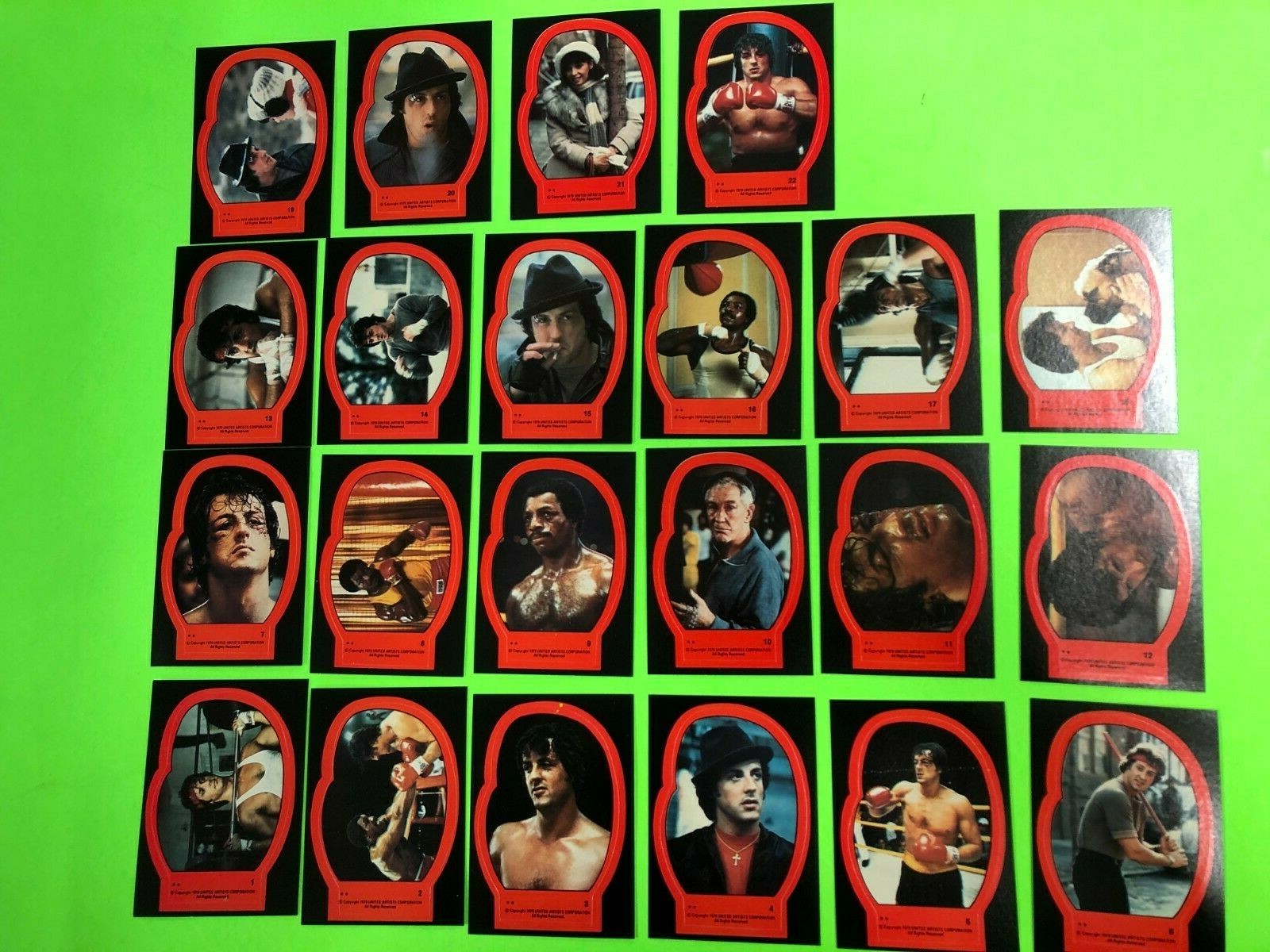 1979 TOPPS ROCKY II COMPLETE 22 STICKER SET CARL WEATHERS STALLONE ROOKIE 1979 TOPPS ROCKY II COMPLETE 22 STICKER SET CARL WEATHERS STALLONE ROOKIE