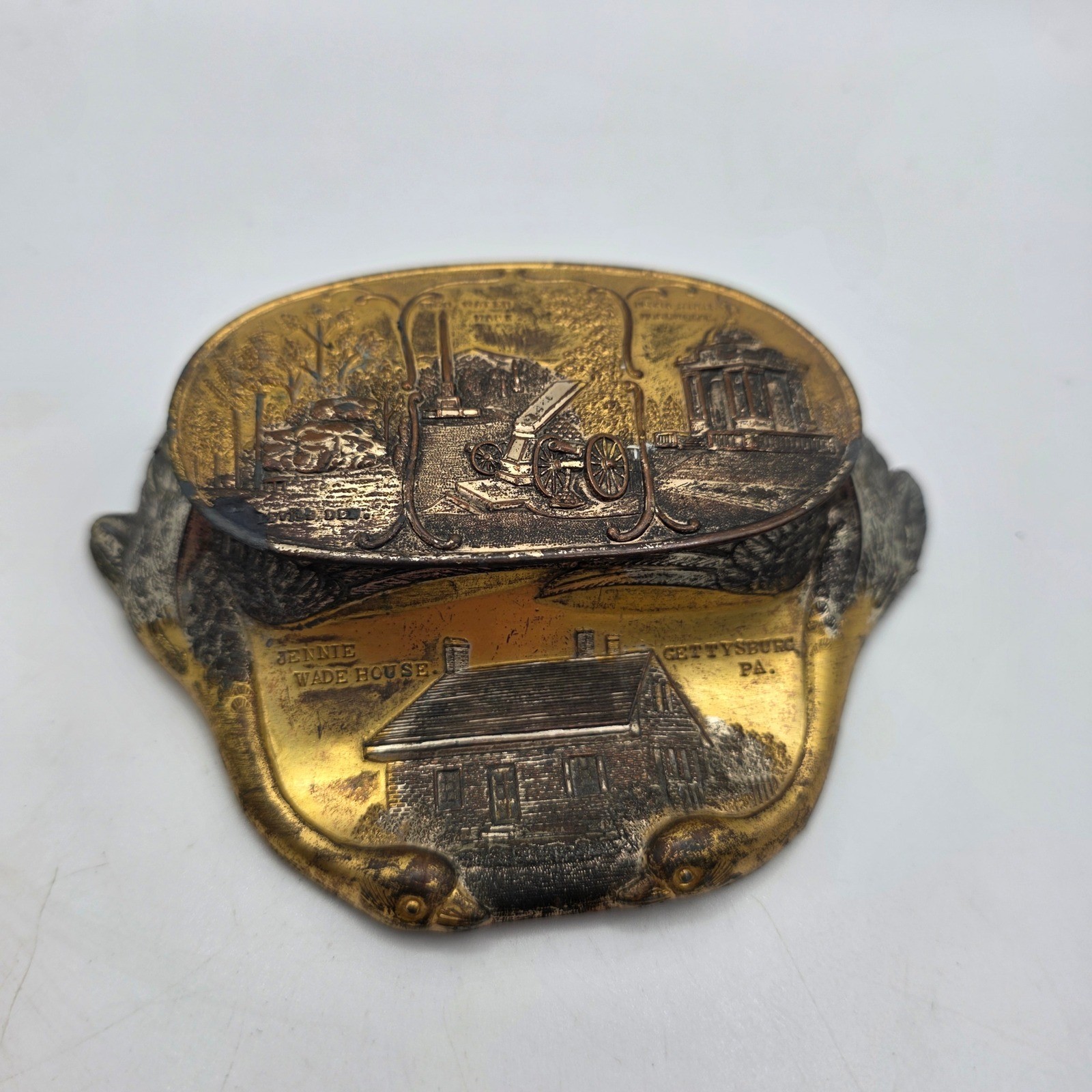Antique A.C. Bosselman Gettysburg Jennie Wade House Double Inkwell Japan Antique A.C. Bosselman Gettysburg Jennie Wade House Double Inkwell Japan
