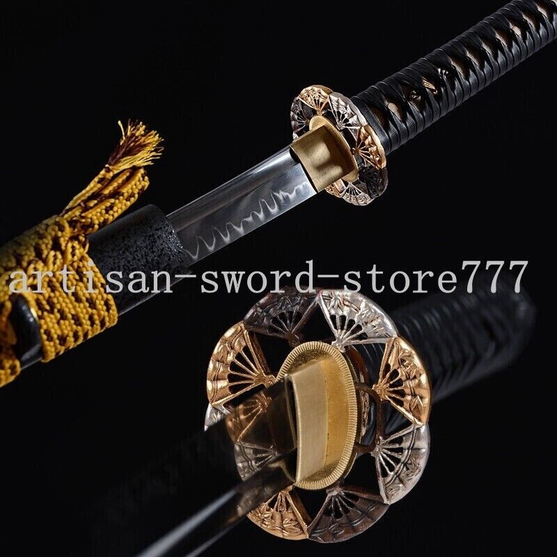 Authentic Japanese Samurai Sword Real Hamon Clay Tempered Blade Katana Nihonto
