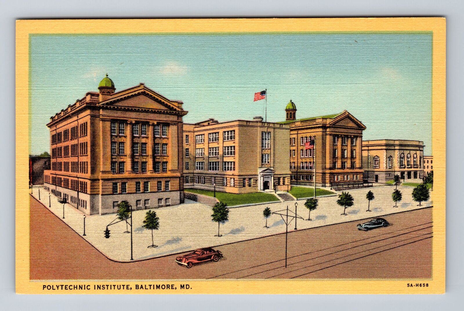 Baltimore MD-Maryland, Polytechnic Institute, Antique Souvenir Vintage Postcard