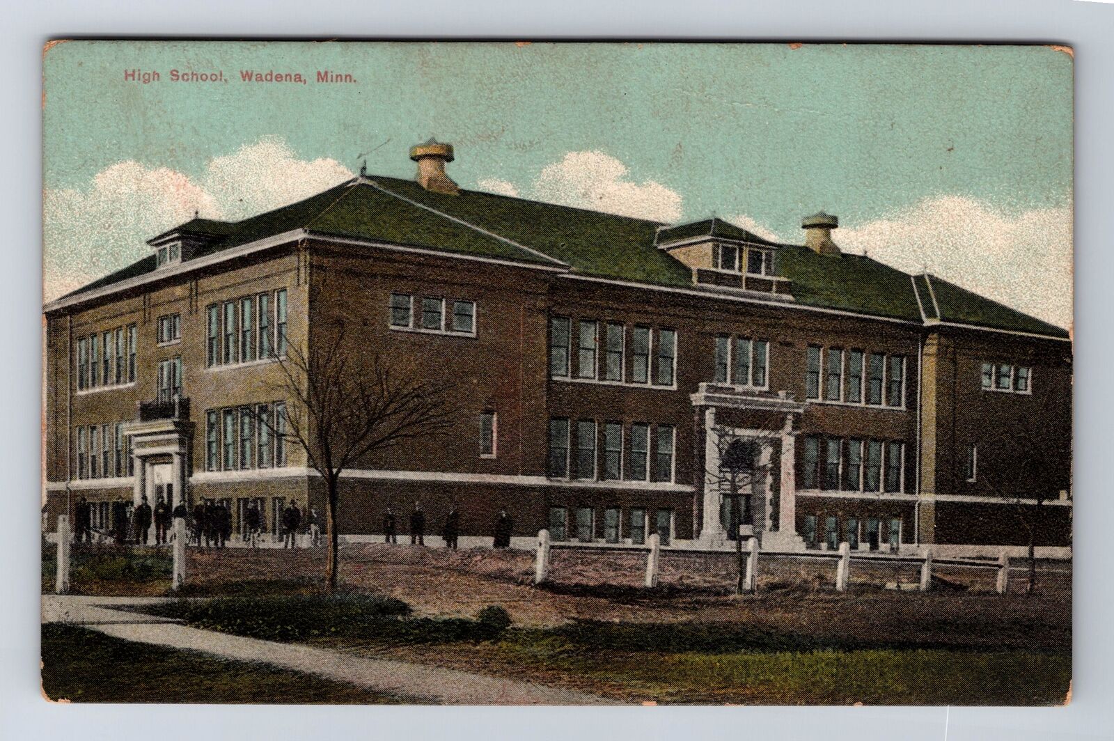 Wadena MN-Minnesota, High School, Antique, Souvenir, Vintage Postcard