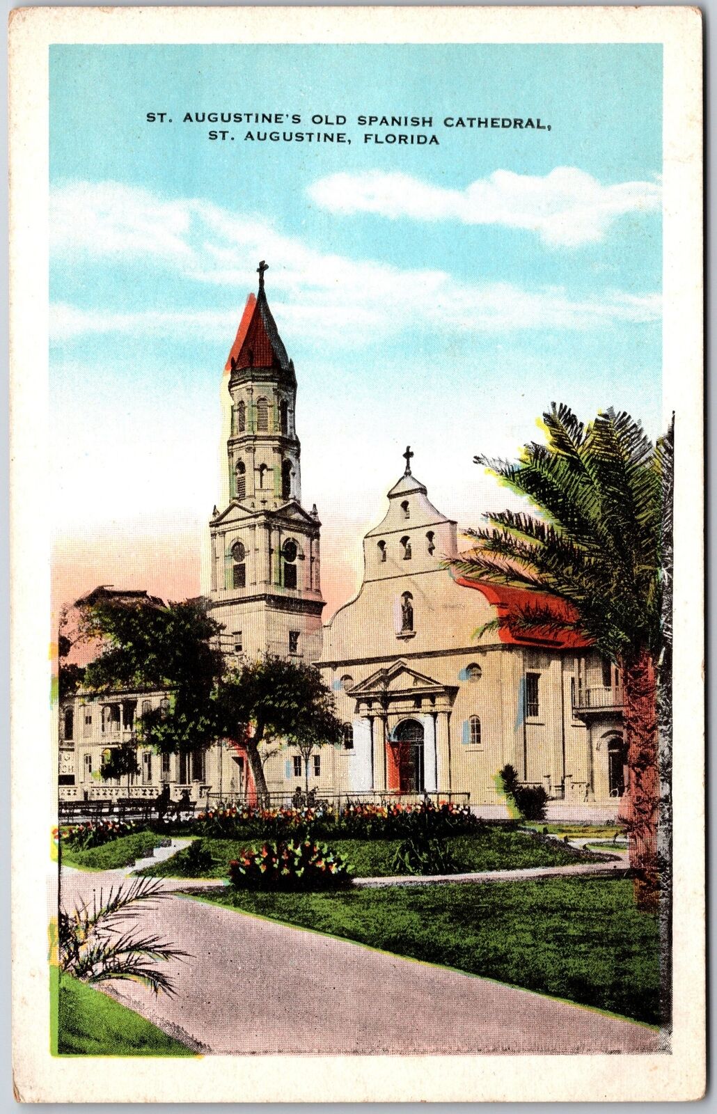 St. Augustine\'s Old Spanish Cathedral St. Augustine Florida FL Posted Postcard