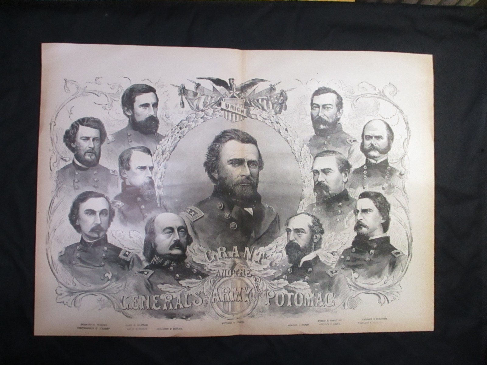 1885 Civil War Print- Grant & Generals of the Army Of The Potomac - FRAME 4 GIFT