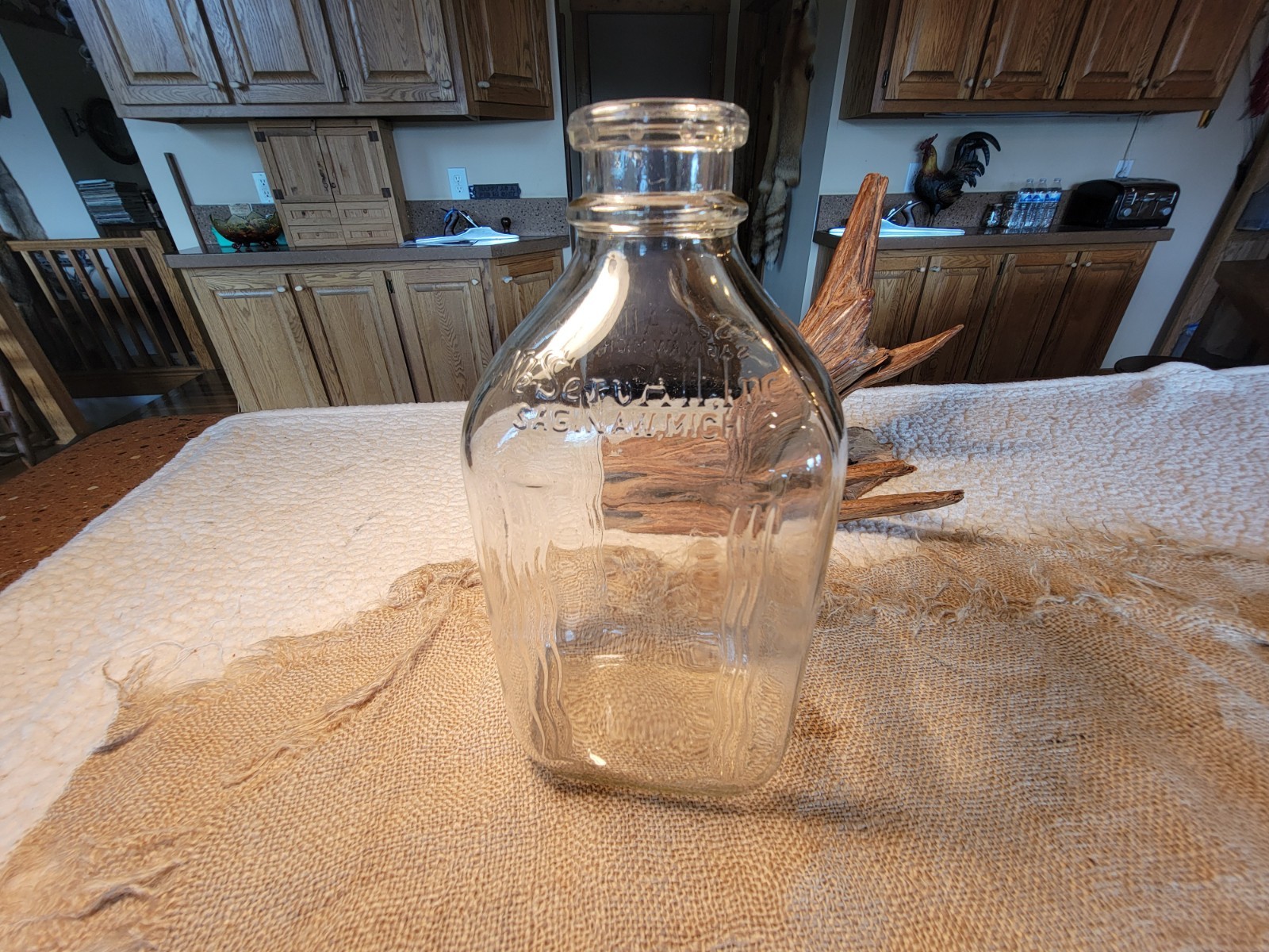 VINTAGE We Serve All Half Gal. Milk Bottle Saginaw Michigan VINTAGE We Serve All Half Gal. Milk Bottle Saginaw Michigan