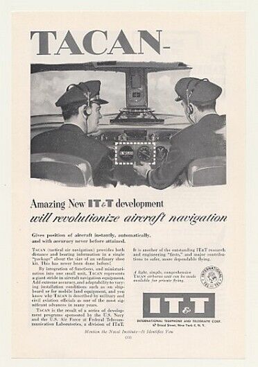 1955 IT&T TACAN Tactical Aircraft Navigation Print Ad