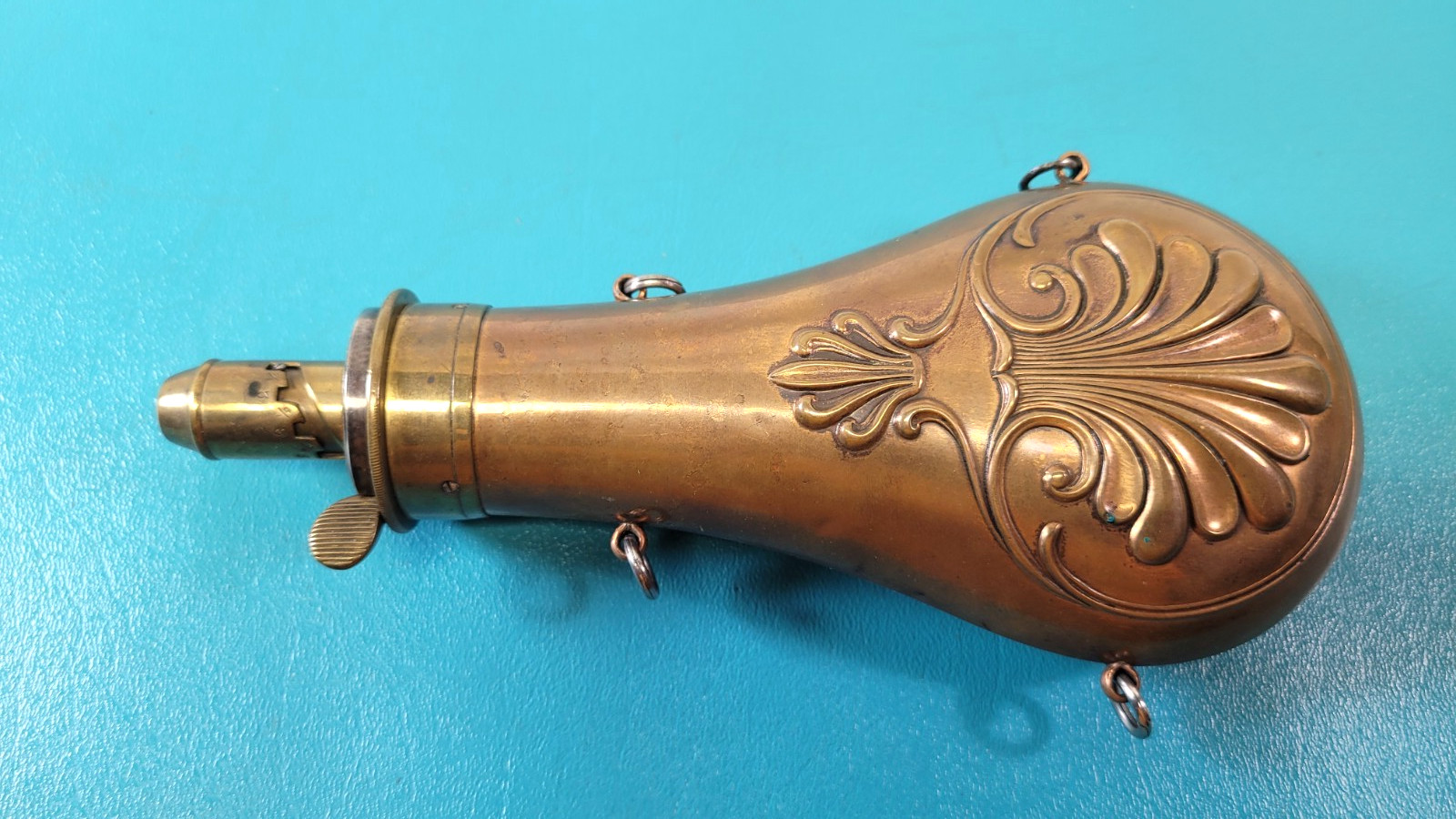 Rare Civil War Black Powder Flask Frary Benham Co Riling #353  c.1855-57  TR1884