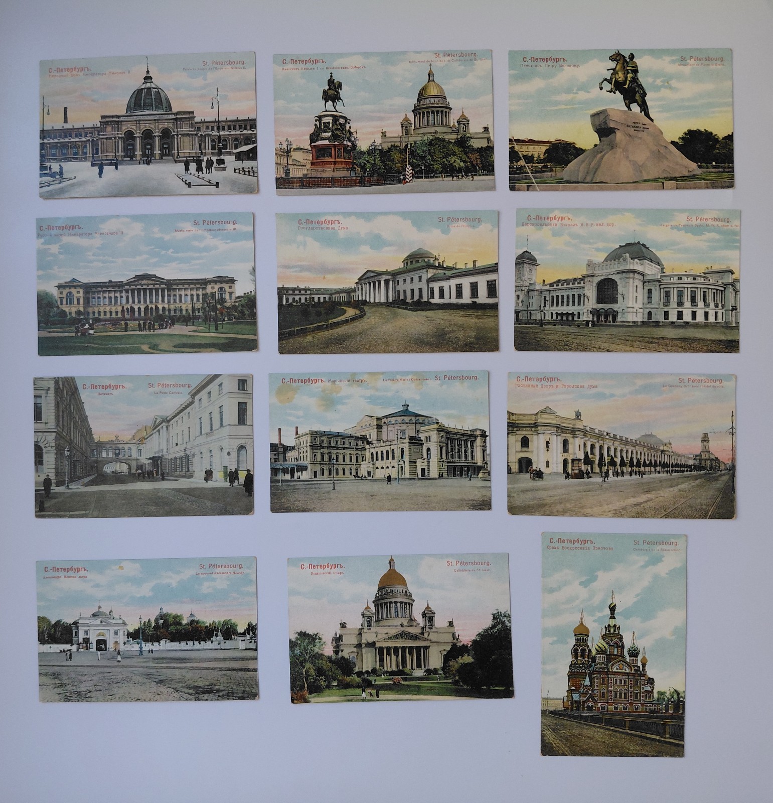 5 Antique Moscow Russia Postcards Kremlin St. Basil Cathedral Pollak c1910