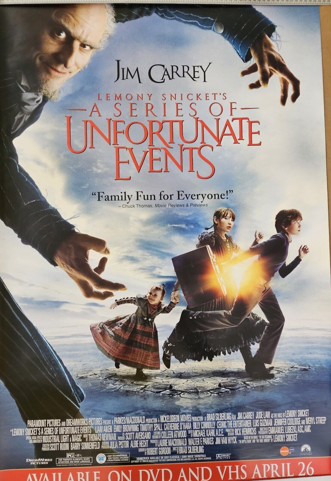 Jim Carrey in A series of Unfortunate Events 26.5 x 39.5  DVD poster