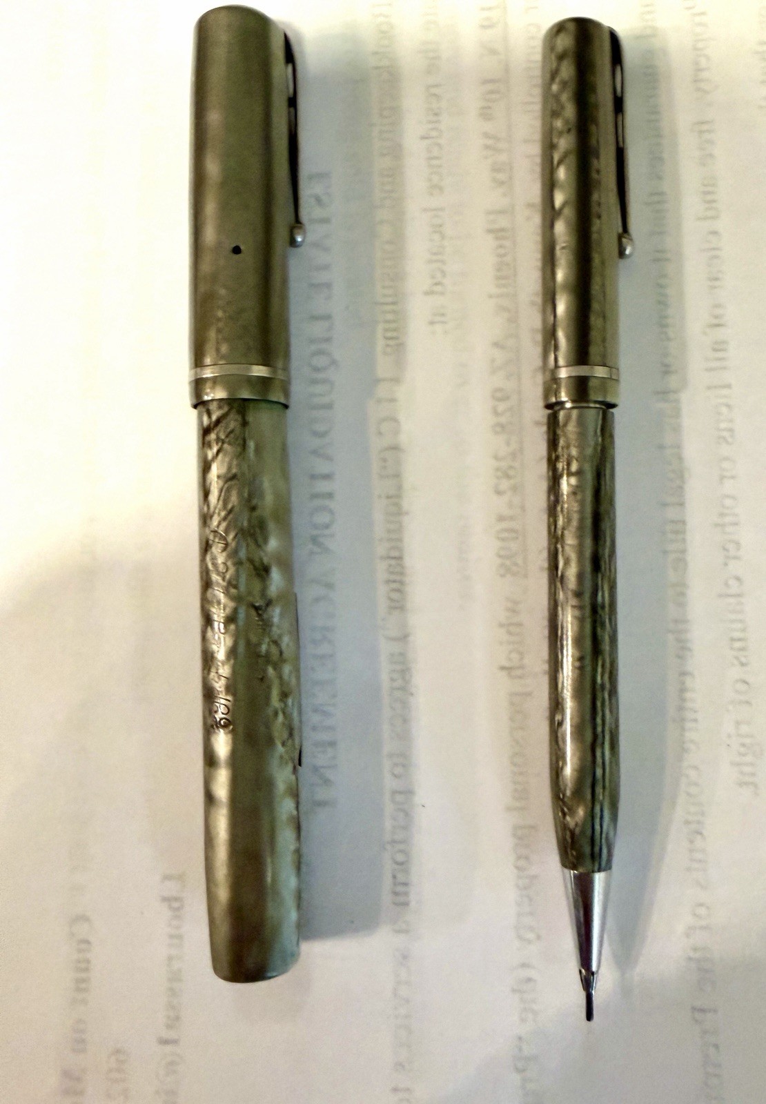 VTG Set Esterbrook Transitional Pearl Gray Fountain Pen & Mech Pencil 2668 M nib VTG Set Esterbrook Transitional Pearl Gray Fountain Pen & Mech Pencil 2668 M nib
